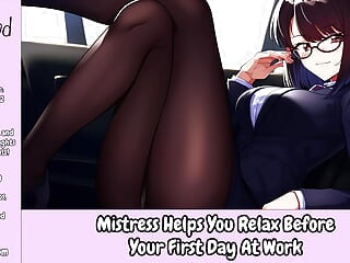 Domme Helps You loosen Before Your first-ever Day At Work - glamour Audio For guys