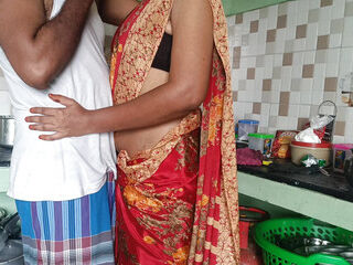 Palace wifey deep-throat neighbour in kitchen when spouse not there in home