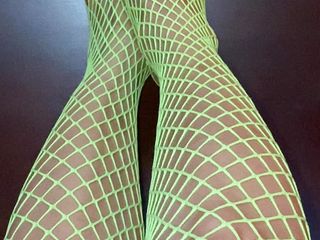 Truly uber-cute Neon Fishnet gams with lil' stunning soles with lengthy toes