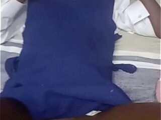 18 year teen Black girl show pussy &amp_ suck vibrator for daddy