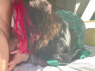 Bodacious punk college girl poked and internal cumshot - HP costume play Vanessa Strawberry