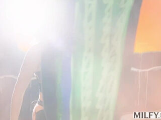 Two blonde MILFs with big boobs seduce a stacked BBC guy and beg him to destroy their pussies