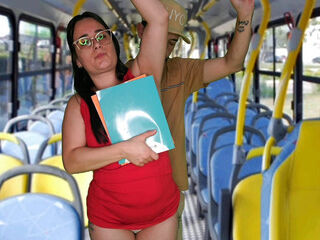 Schoolgirl being fumbled on the bus in public!