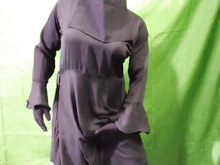 Indian burqa wali conversing messy and jacking