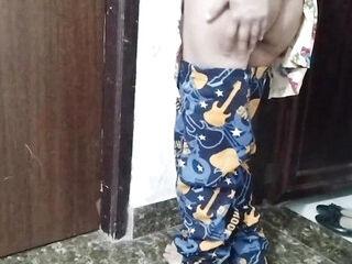 Demonstrated filthy muddy vid to sista and caught it in the guest room and pelted it.