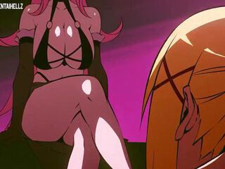 Anime porn sapphic domina strapons ass-fuck and packs it with internal cumshot