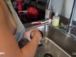 'Sexy Housewife gobbles Up jizm While Being Fucked'