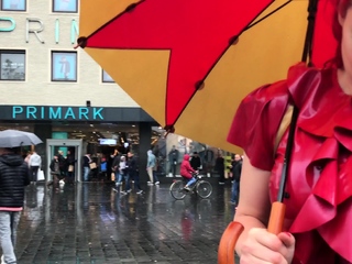 Huge-boobed red-haired cougar in a harness Plays Solo