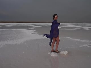 Glamour Dance on salt crust of Salt Lake Elton