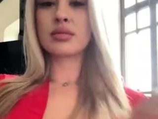 Cam buxomy light-haired unclothed glazed by grease anal invasion wank