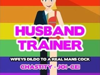 'Husband Trainer Wifeys fake penis to a Real Mans Cock'