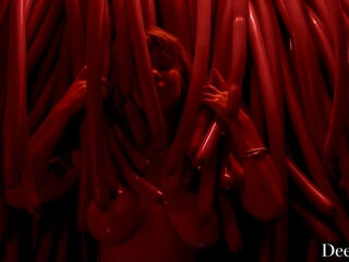 Curvy redhead and slutty hot brunette share two BBCs and get fucked really raw