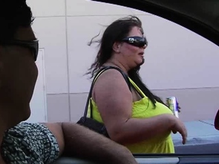 Busty curly brunette with big boobs fucks on couch