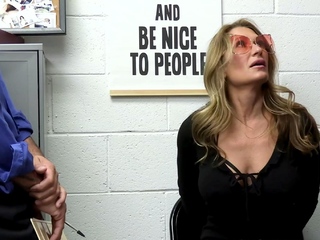 Beautiful blonde nanny and big boobed blonde MILF get pumped