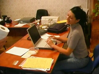 Assistant with huge knockers Gives a hand-job with delectation! (aq)