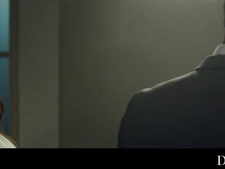 Redhead bitch letting this big black cock boss fuck her hard