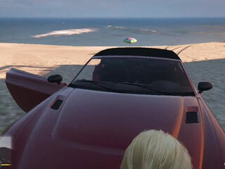 Trevor Sneaky hotwife with enormous and bootylicious of authoritative girl with brilliant inborn boobies Tracey in his GT in the Beach part 2