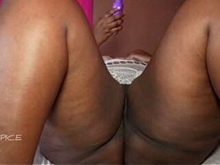 Solo play sex toy white lingerie big ass bbw.