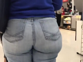 Phat cougar phat ass white girl plus-size In denim Candid