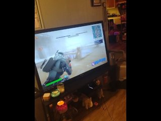Step mummy elevates up her minidress and stretches her gams and plays Fortnite