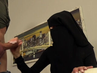 Gorgeous tart in niqab gets pummeled rock hard