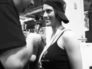 Busty curly brunette with big boobs fucks on couch