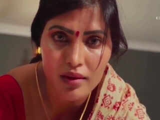 Cool And mischievous girl In A crimson Saree