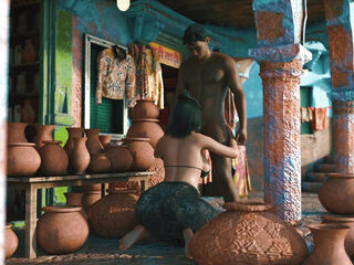 Magnificent Meena and Seema Bhabhi torn up by village head